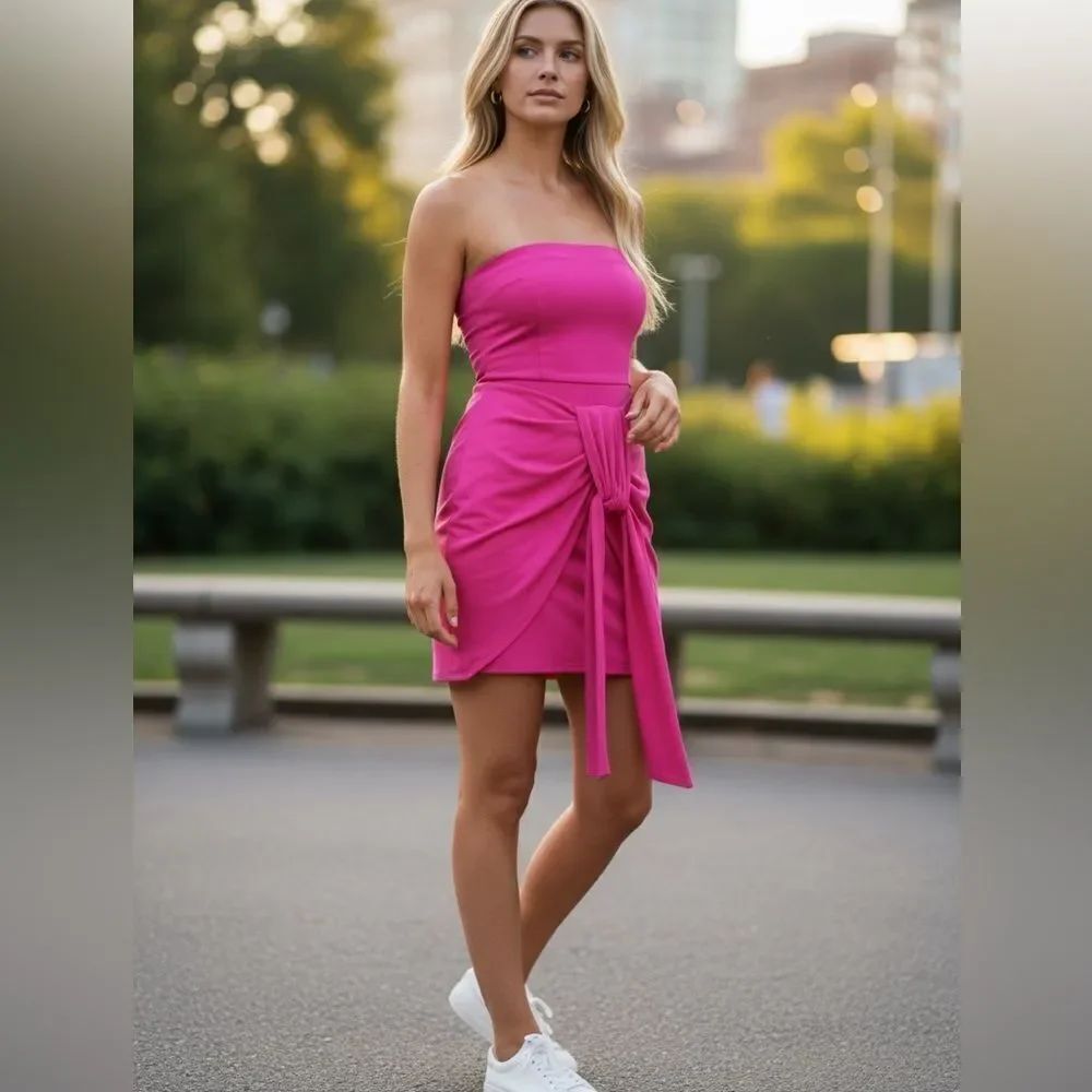 Susana Monaco pink Strapless mini dress NWOT SMALL